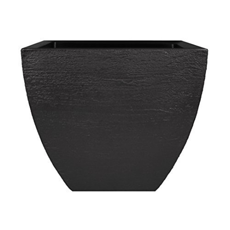 Tusco Products Modern Planter, Short Square, Black – 20″ x 16″