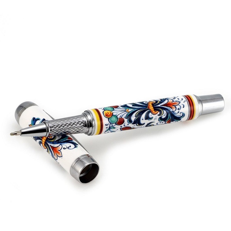 ART PEN: Artistica ROLLER BALL pen Ceramic Porcelain Ricco Deruta design