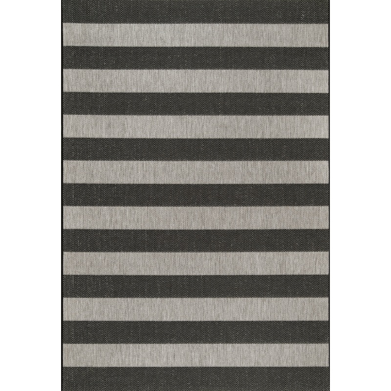 Chevron Stripes Indoor/Outdoor Rug | Black