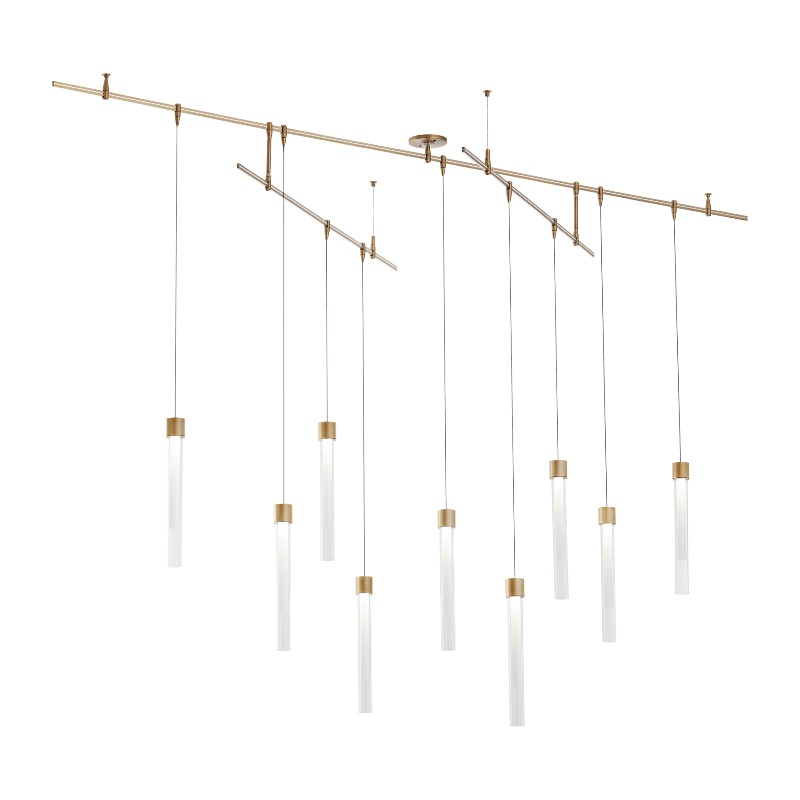 Visual Comfort 700LNG9 Mini Linger 9-lt 96″ LED Chandelier with Surface Canopy