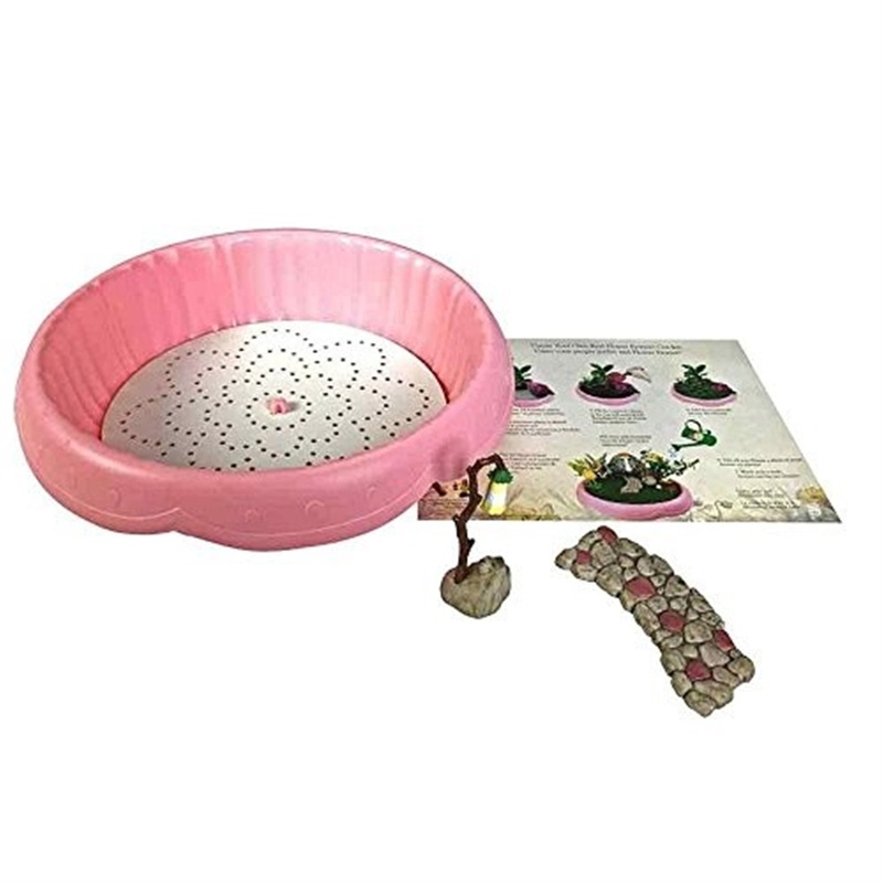 Flower Fairies Secret Garden Pink Planter Kit w/Pathway & Lantern