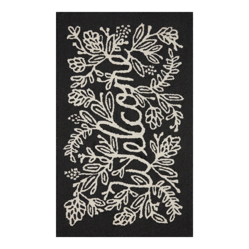 Rifle Paper Co. x Loloi Minnie Welcome Black Rug