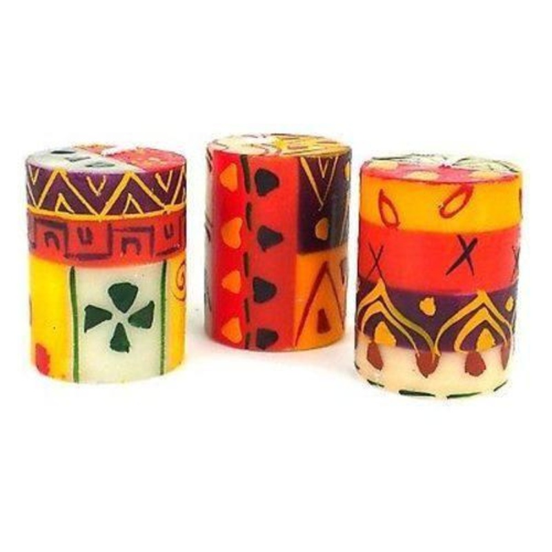 Set of Three Boxed Hand-Painted Candles – Indaeuko Design – Nobunto