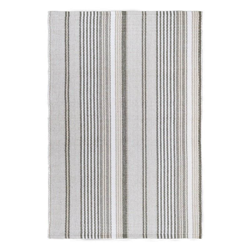 Gradation Ticking Handwoven Indoor/Outdoor Rug | Grey