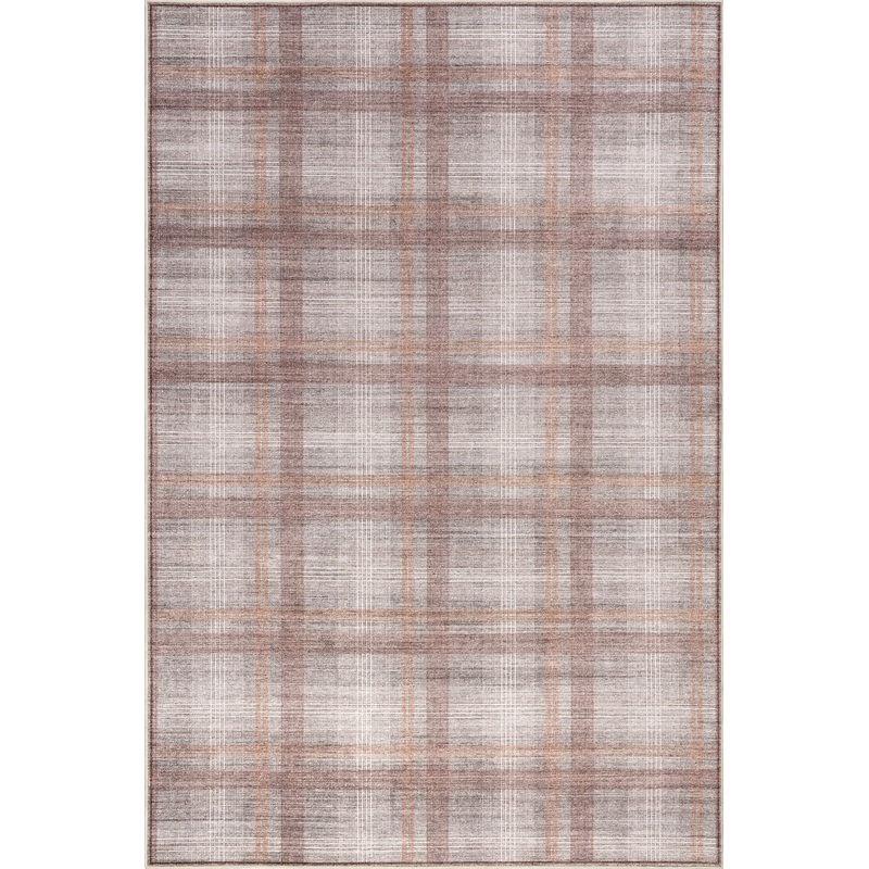 Arietty Plaid Spill Proof Washable Rug | Grey