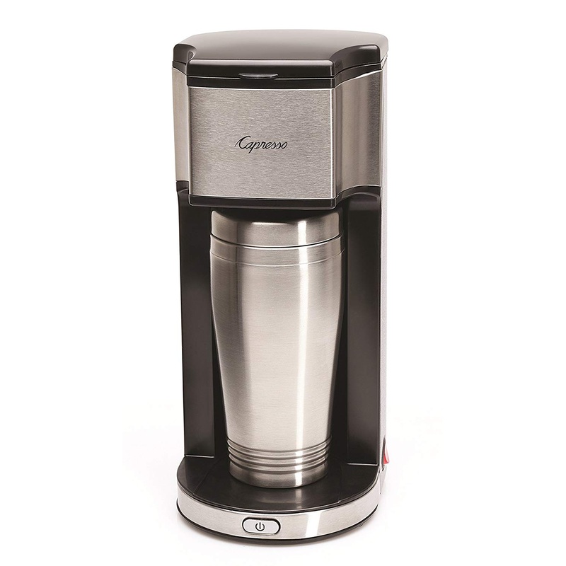 Capresso 425.05 On-the-Go Personal Coffee Maker with 16 oz, Insulated Travel Mug