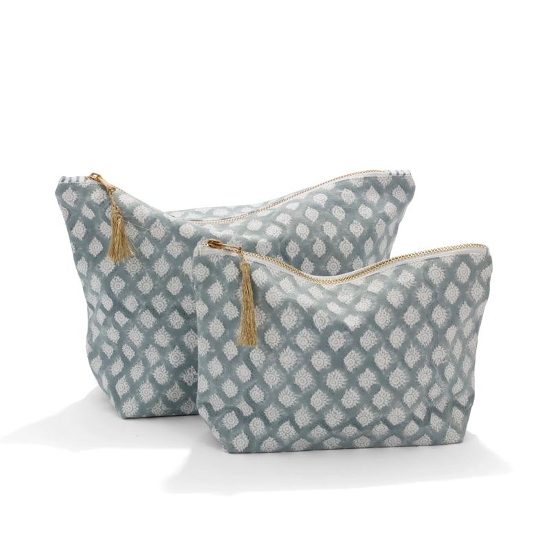 Cotton Toiletry Bag Medallion Design – Cashmere Blue