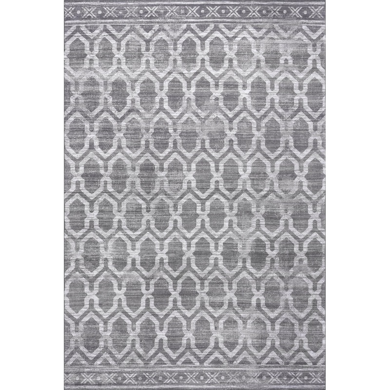 Megan Trellis Washable Indoor/Outdoor Rug | Grey