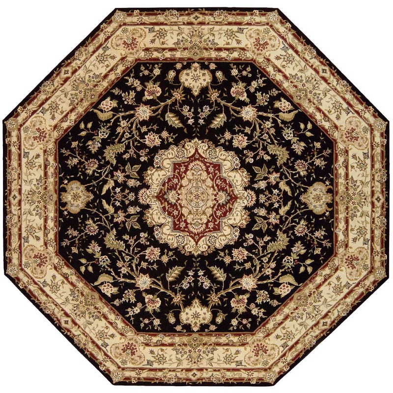 Nourison Nourison 2000 10′ x Octagon Black Traditional Indoor Rug