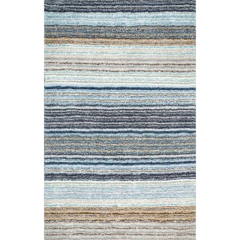 Striped Shaggy Rug | Teal