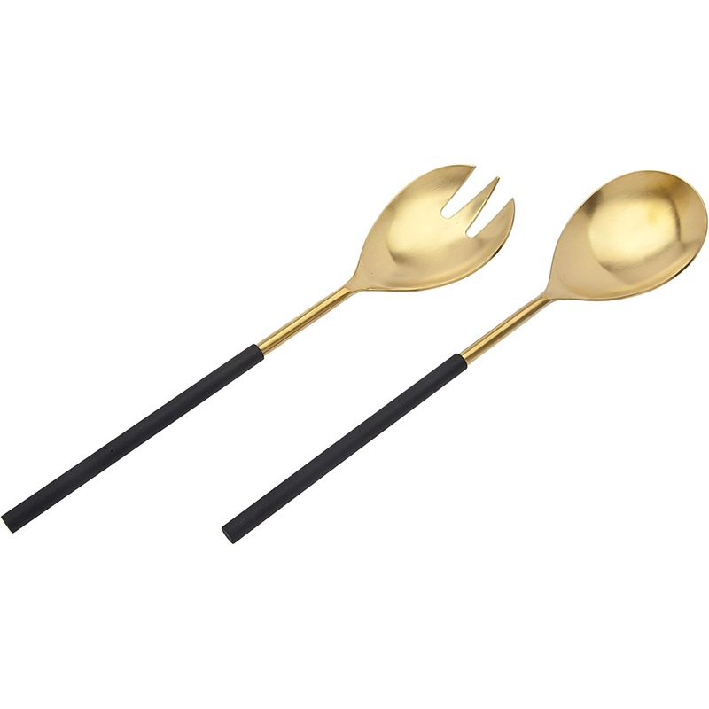 Godinger Encalmo Black & Gold Salad Servers