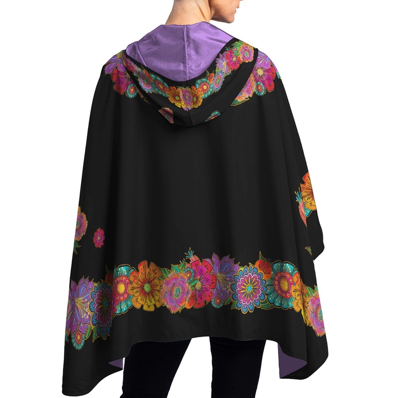 Laurel Burch Blooms Womens Rain Cape – Rainproof Breathable Rain Poncho