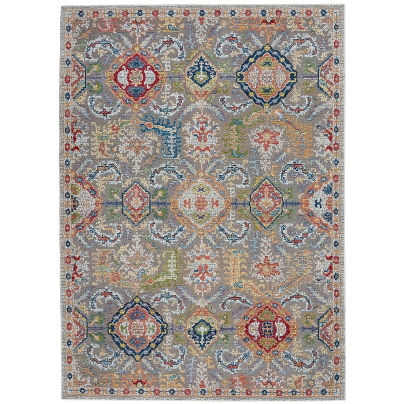 Nourison Ankara Global 4′ x 6′ Grey/Multicolor Bohemian Indoor Rug
