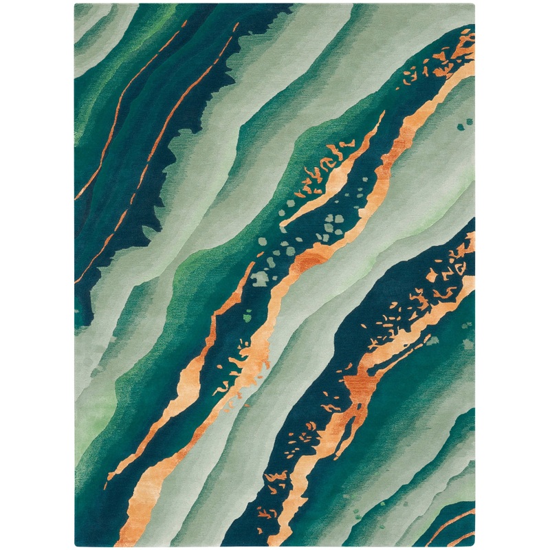 Nourison Prismatic 3’9″ x 5’9″ Emerald Modern Indoor Rug