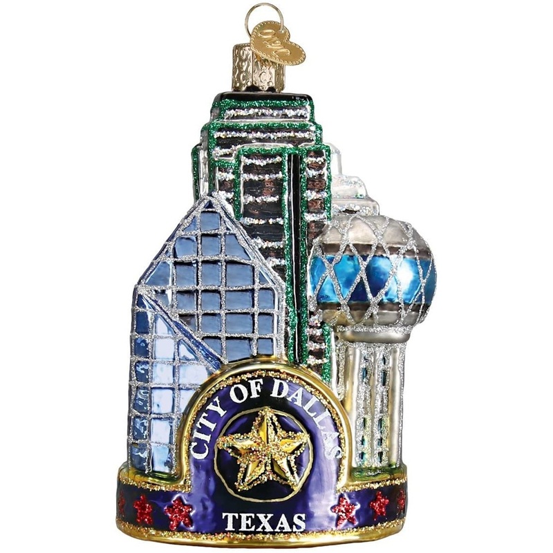Old World Christmas Blown Glass Christmas Ornament, City of Dallas