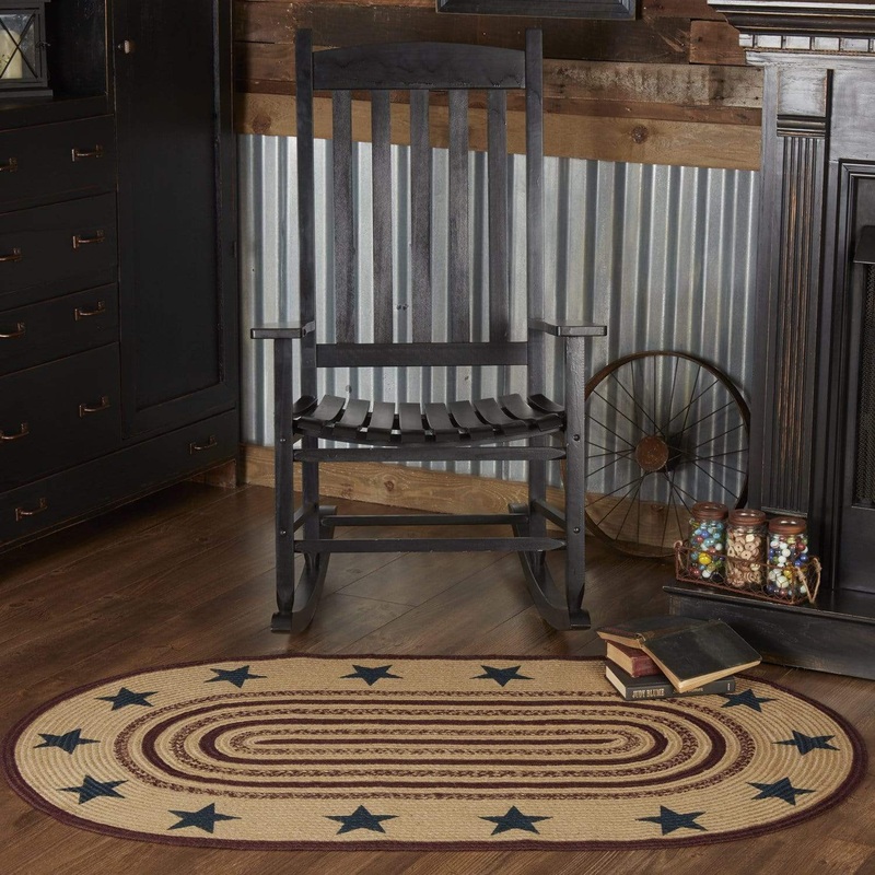 Potomac Jute Rug Oval Stencil Stars w/ Pad 36×60