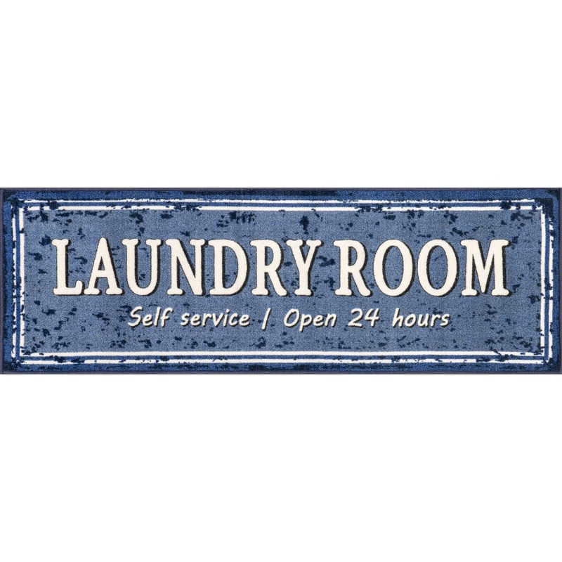 Cathy Washable Service Sign Laundry Mat | Blue