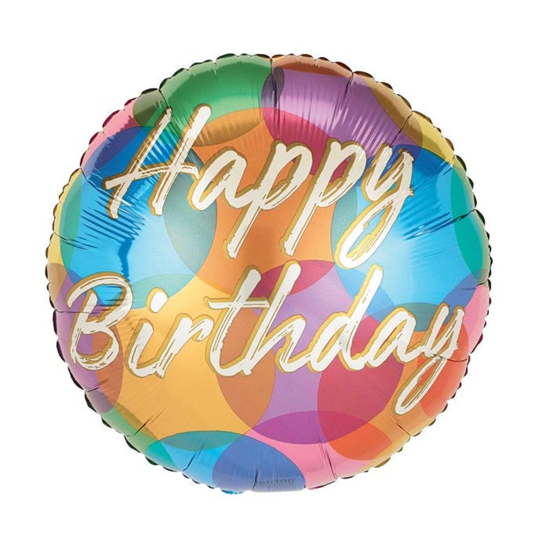 Happy Birthday Overlapping Dots Balloon