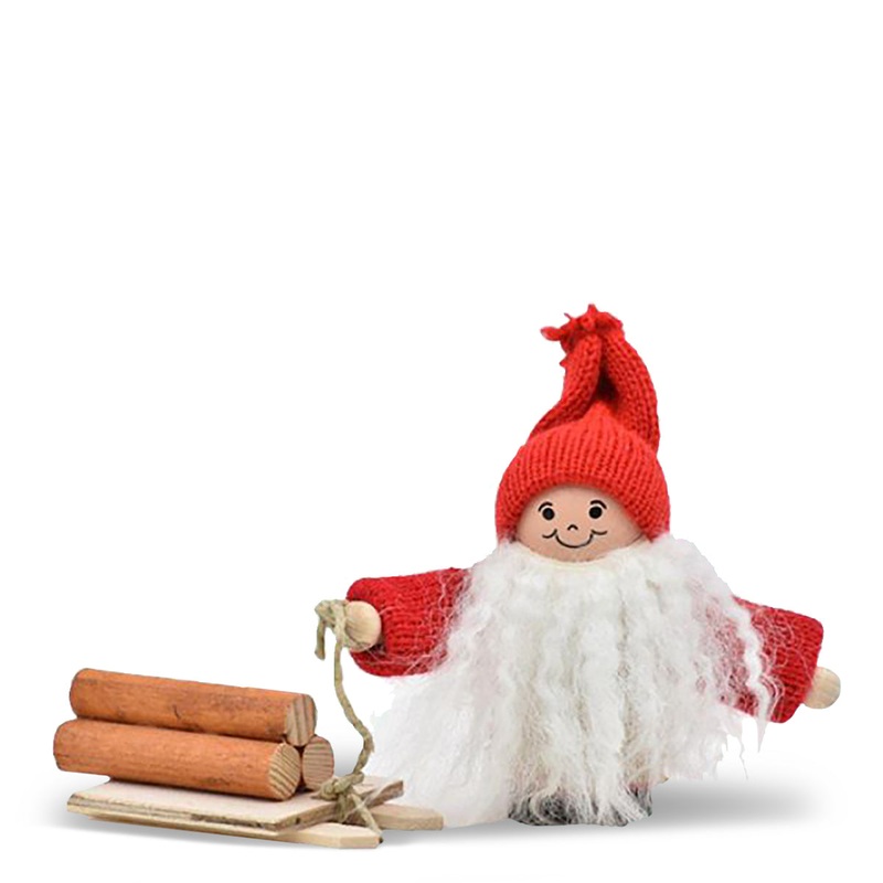 Swedish Tomte with Firewood Sled