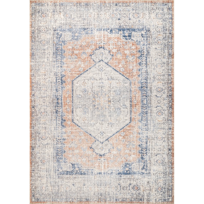 Vintage Medallion Washable Rug | Peach