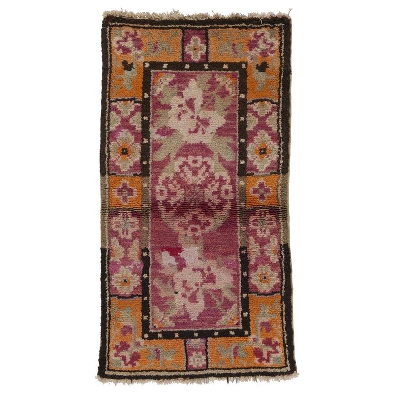 ANTIQUE CHINESE PAO TAO RED-ORANGE 2′ x 3′ 11”