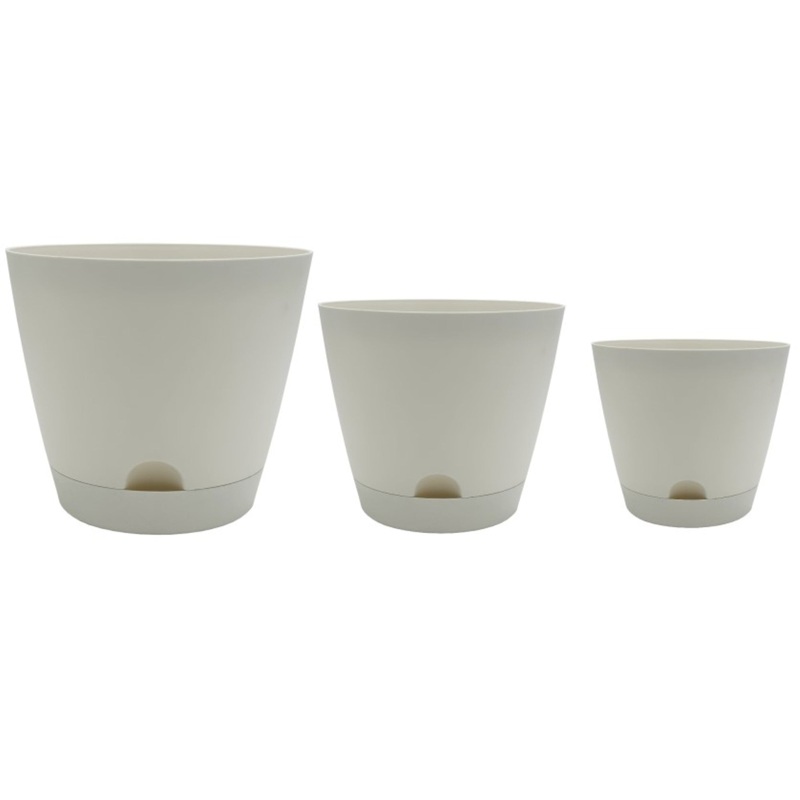 Classic Home and Garden Indoor/Outdoor Plastic Tilden Self-Watering Planters, Assorted Sizes (Set of 3)