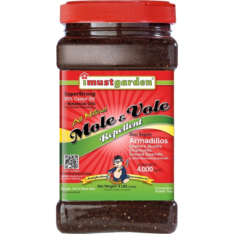 I Must Garden Mole & Vole Repellent, Professional Strength 4 lb. Shaker Jar