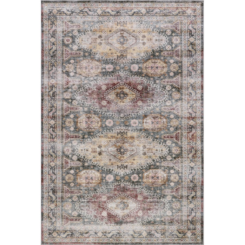 Terri Medallion Washable Rug | Sage