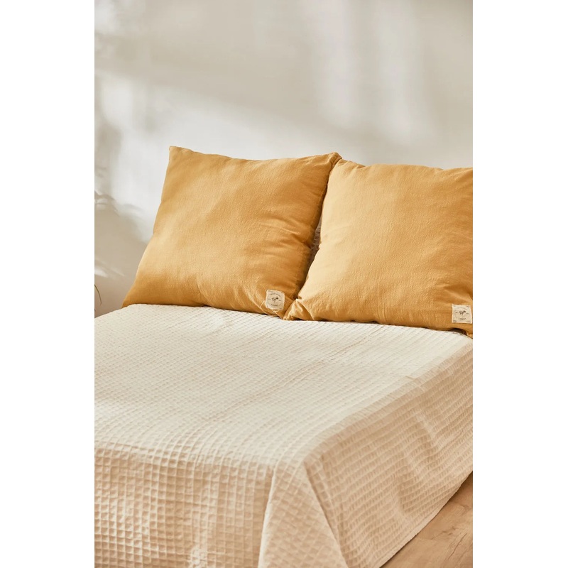 Funda de cojn grande de 80 cm mostaza Gavema
