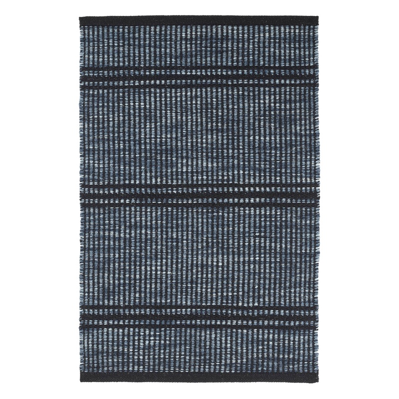 Malta Handwoven Wool Rug | Navy