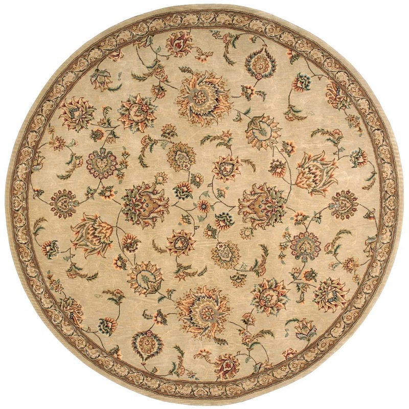Nourison Nourison 2000 8′ x Round Beige Traditional Indoor Rug