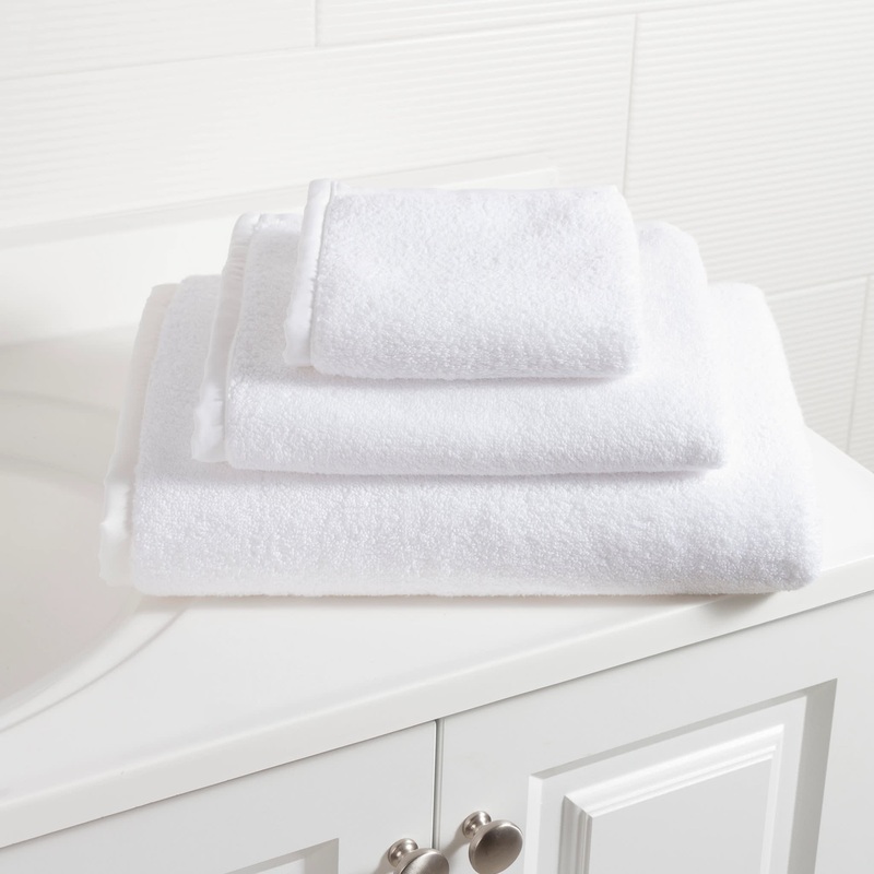 Signature Banded Towel | White/White