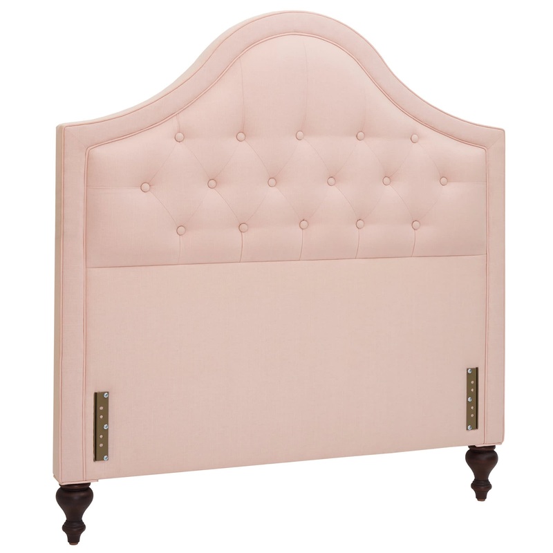 Washed Cotton Linen Low Essex Headboard | Slipper Pink