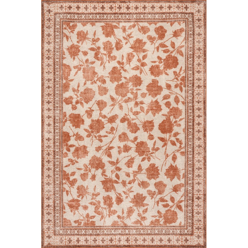 Botanica Hand-Tufted Botanical Wool-Blend Rug | Orange