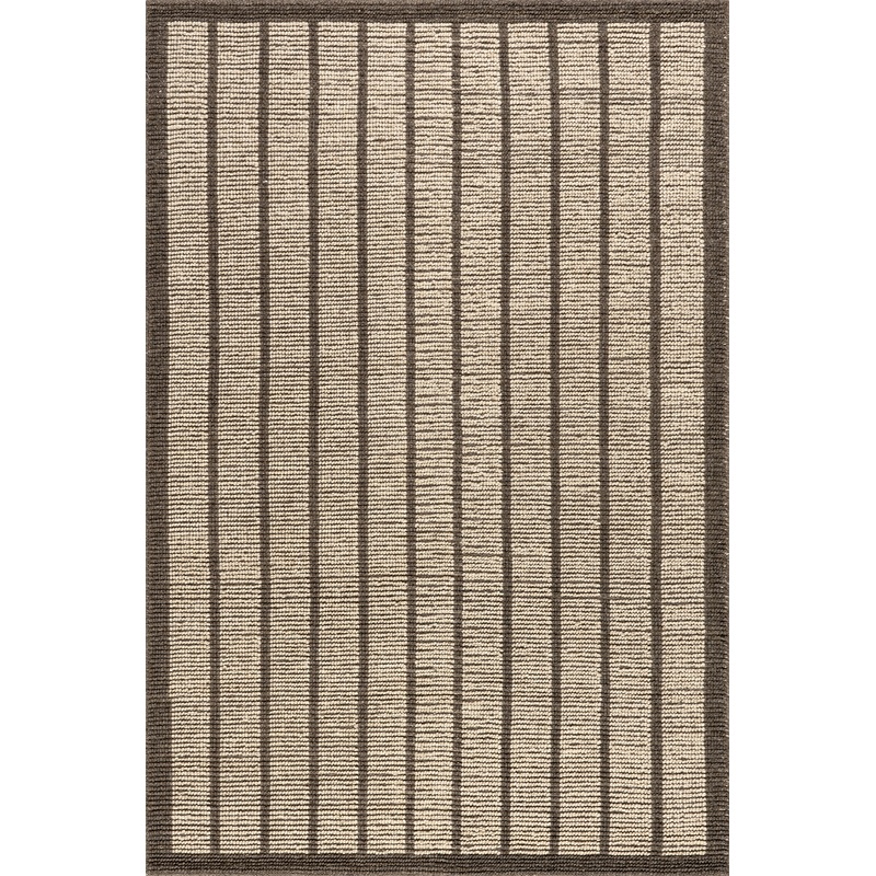 Eva Block Stripe Wool Blend Rug | Brown