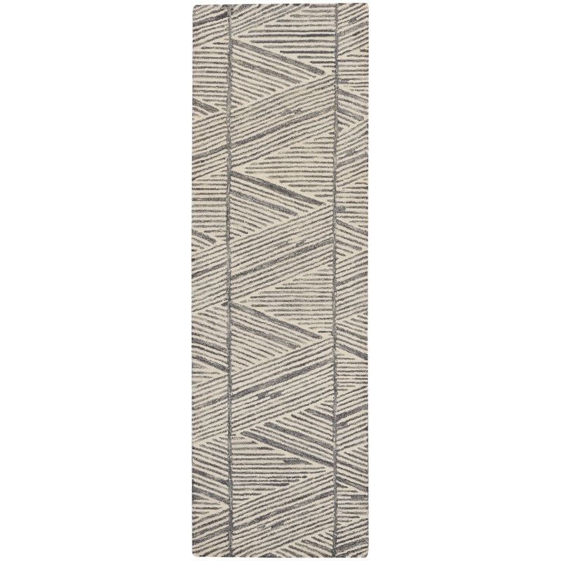 Nourison Colorado 2’3″ x 7’6″ Grey/White Modern Indoor Rug