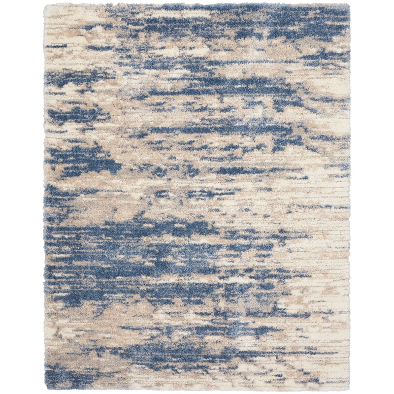 Nourison Dreamy Shag 9′ x 12′ Light Blue Grey Shag Indoor Rug