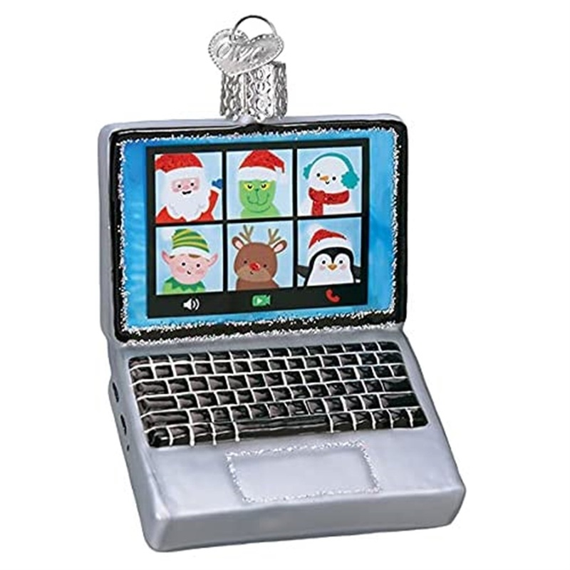 Old World Christmas Glass Blown Ornament, Virtual Friends, 4.5″