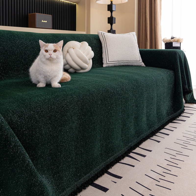 Parisian Herringbone Modern Upgrade Plush Pet-Friendly Durable Sofa Cover  Woven Minimalist Throw Couch Protector