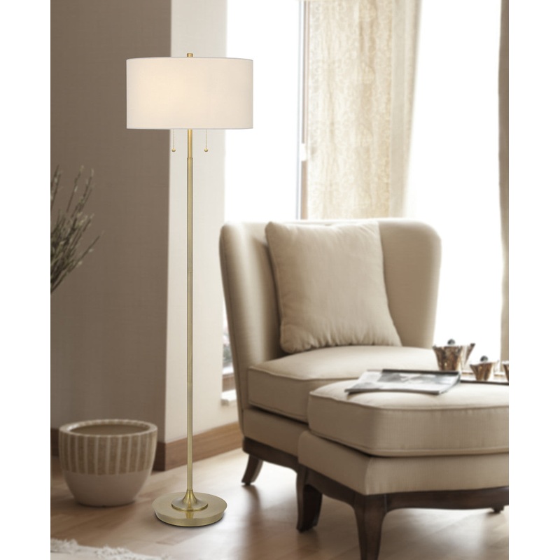 Traditional Shaped Floor Lamp With White Shade