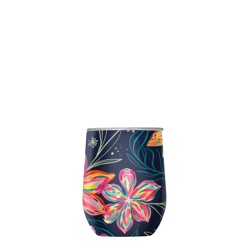 12 oz Stemless Wine Tumbler – EttaVee “Bold Flowers”