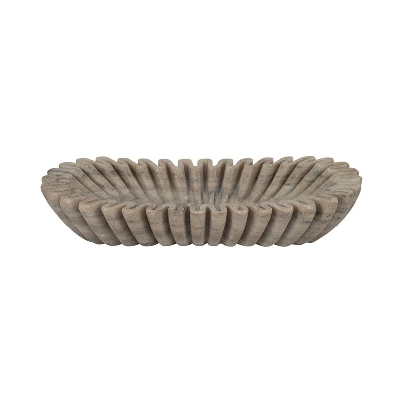Arkin Tan Wavy Marble Bowl