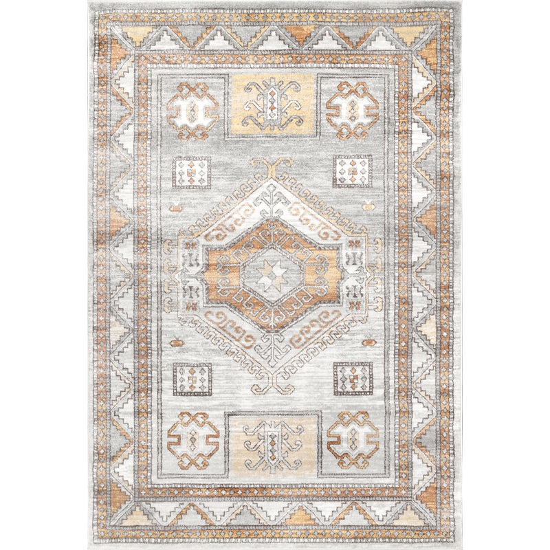 Faded Geometric Rug | Orange
