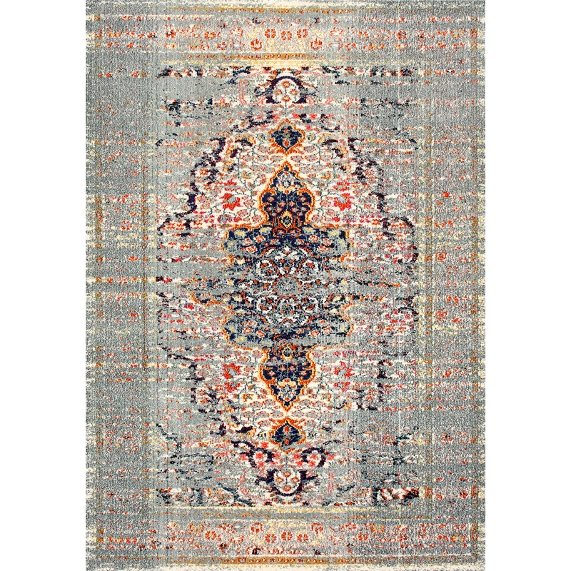 Faded Gothic Medallion Rug | Grey