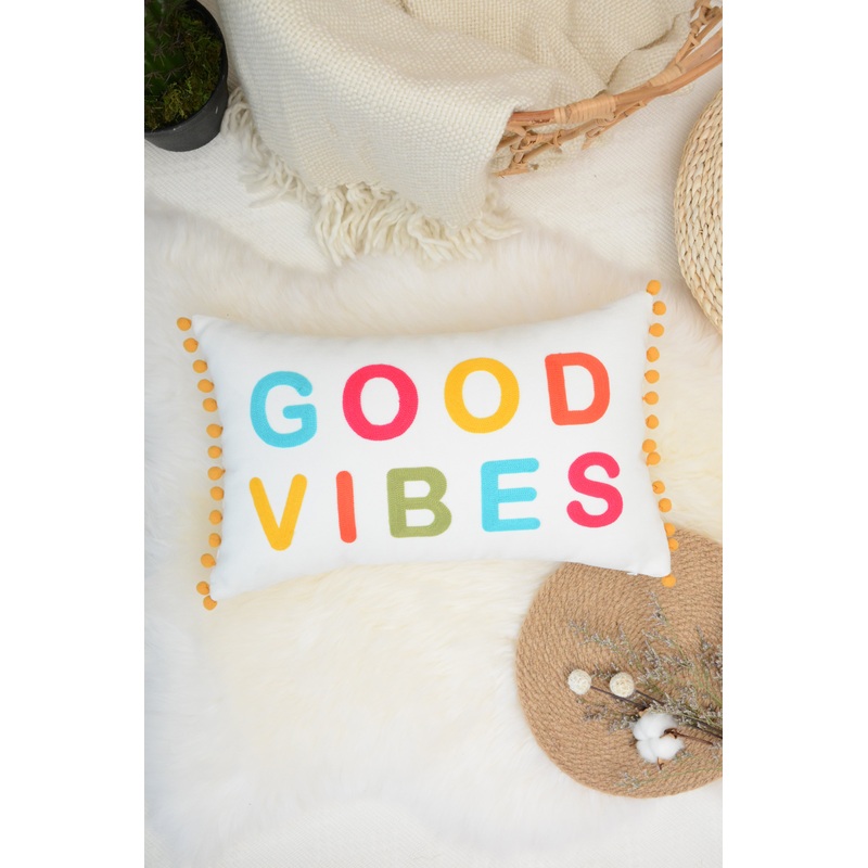 Good Vibes Embroidered Pillow