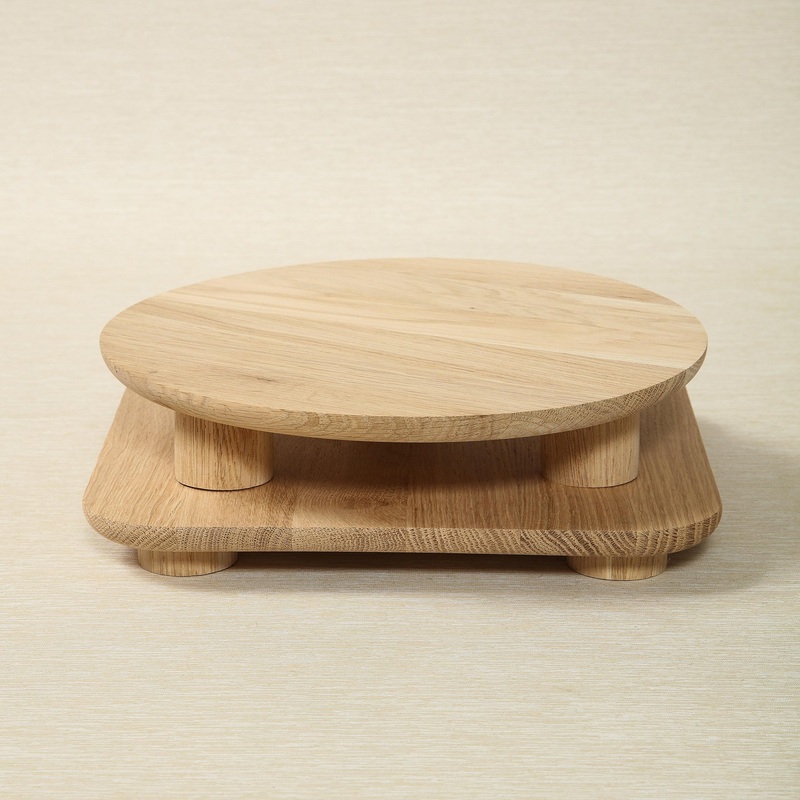 Small Oak Pedestal Trays