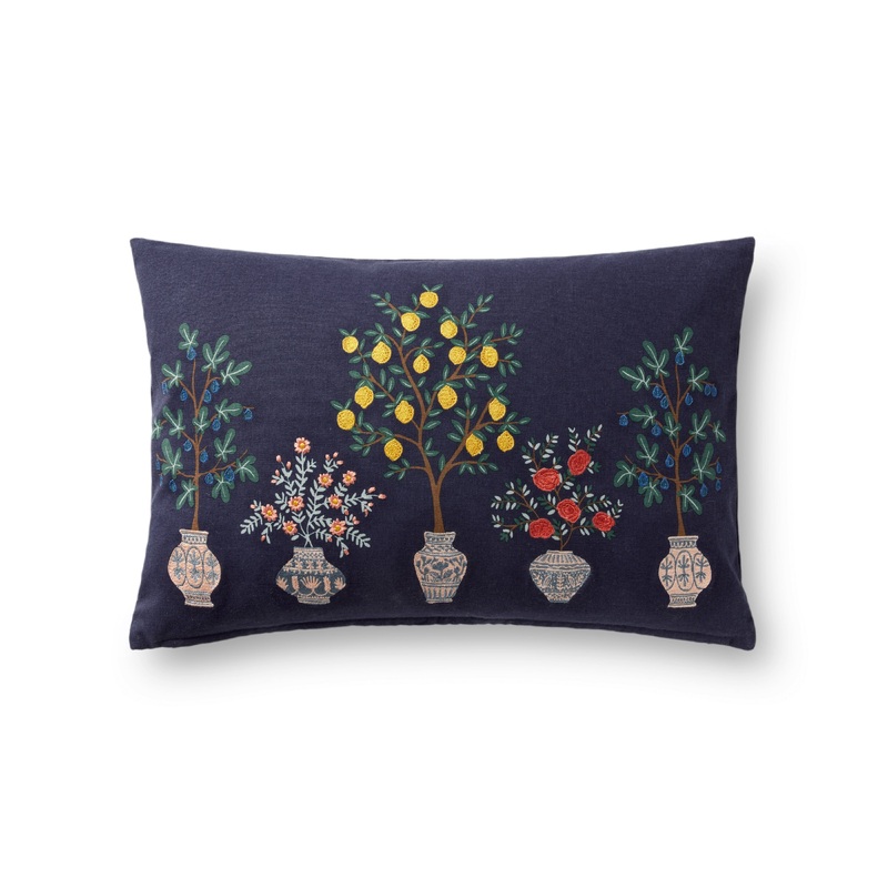 Rifle Paper Co. x Loloi Pillow | Topiary Embroidered Pillow