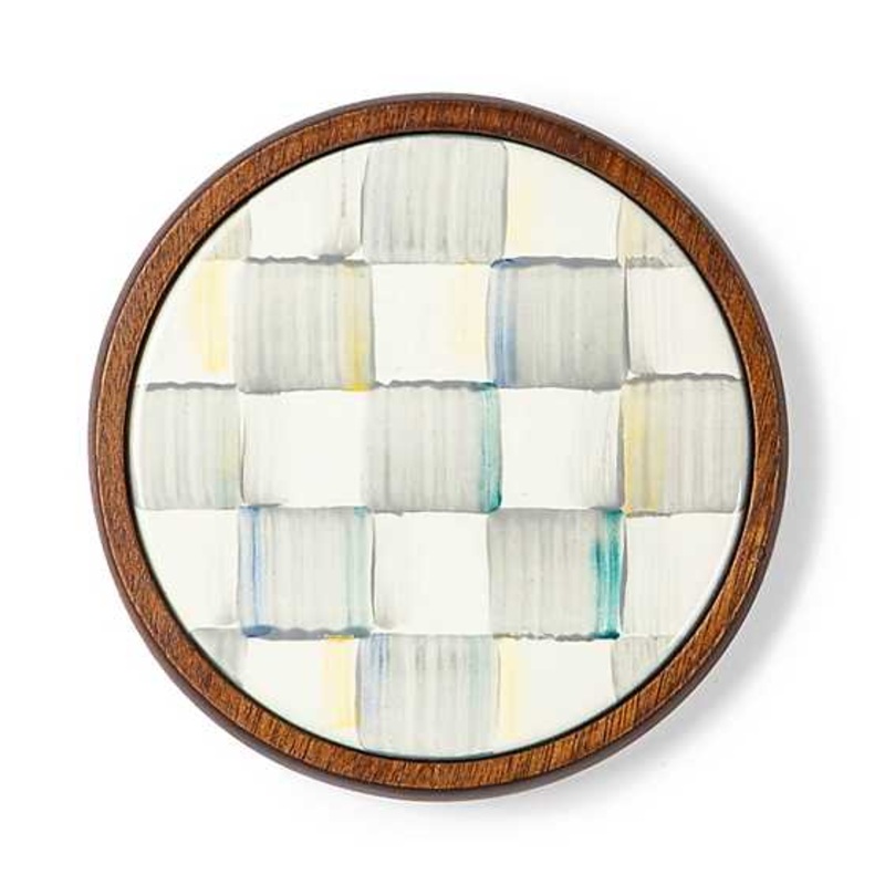 Sterling Check Coasters – Set of 4