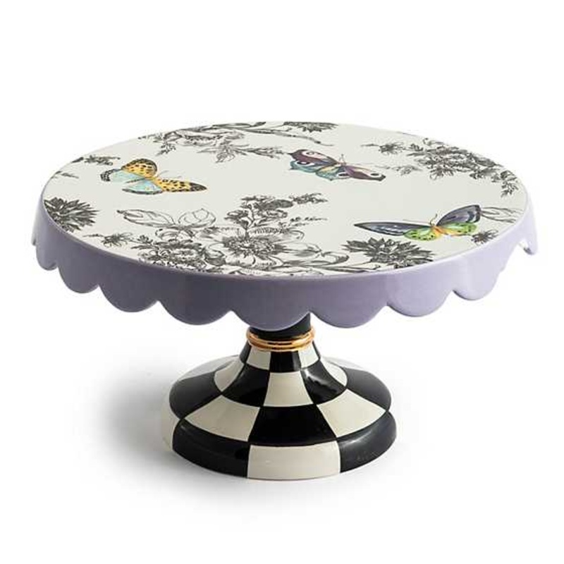 Butterfly Toile Pedestal Platter – Small