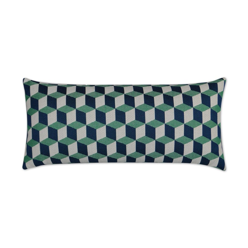 D.V. Kap 12″ x 24″ Outdoor Lumbar Pillow | Puzzle Emerald